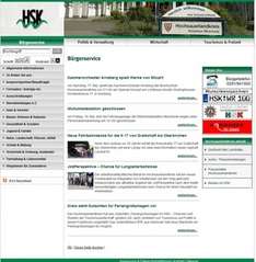 Screenshot der neuen HSK-Seite