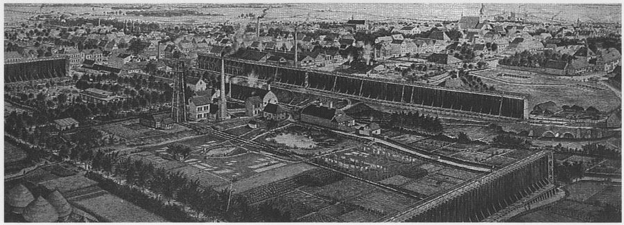 Historische Ansicht von Werl mit Salinen und Kurpark